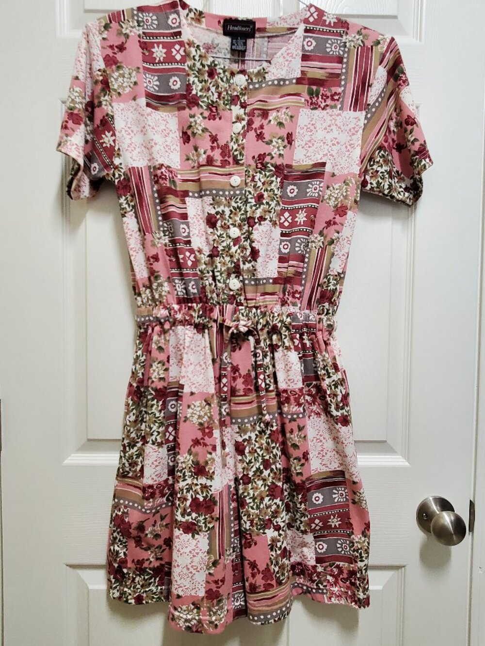Patchwork-Look Short-Sleeved Romper